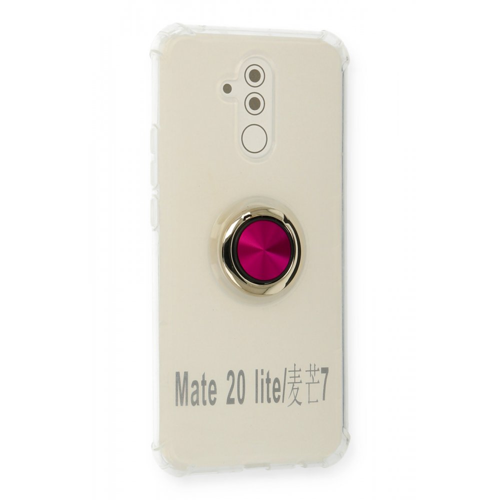 Newface Huawei Mate 20 Lite Kılıf Gros Yüzüklü Silikon - Pembe