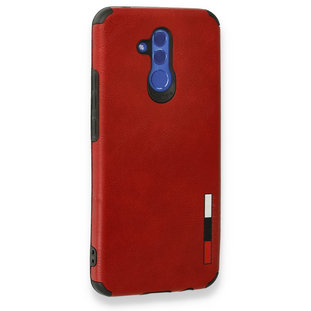 Newface Huawei Mate 20 Lite Kılıf Loop Deri Silikon - Kırmızı