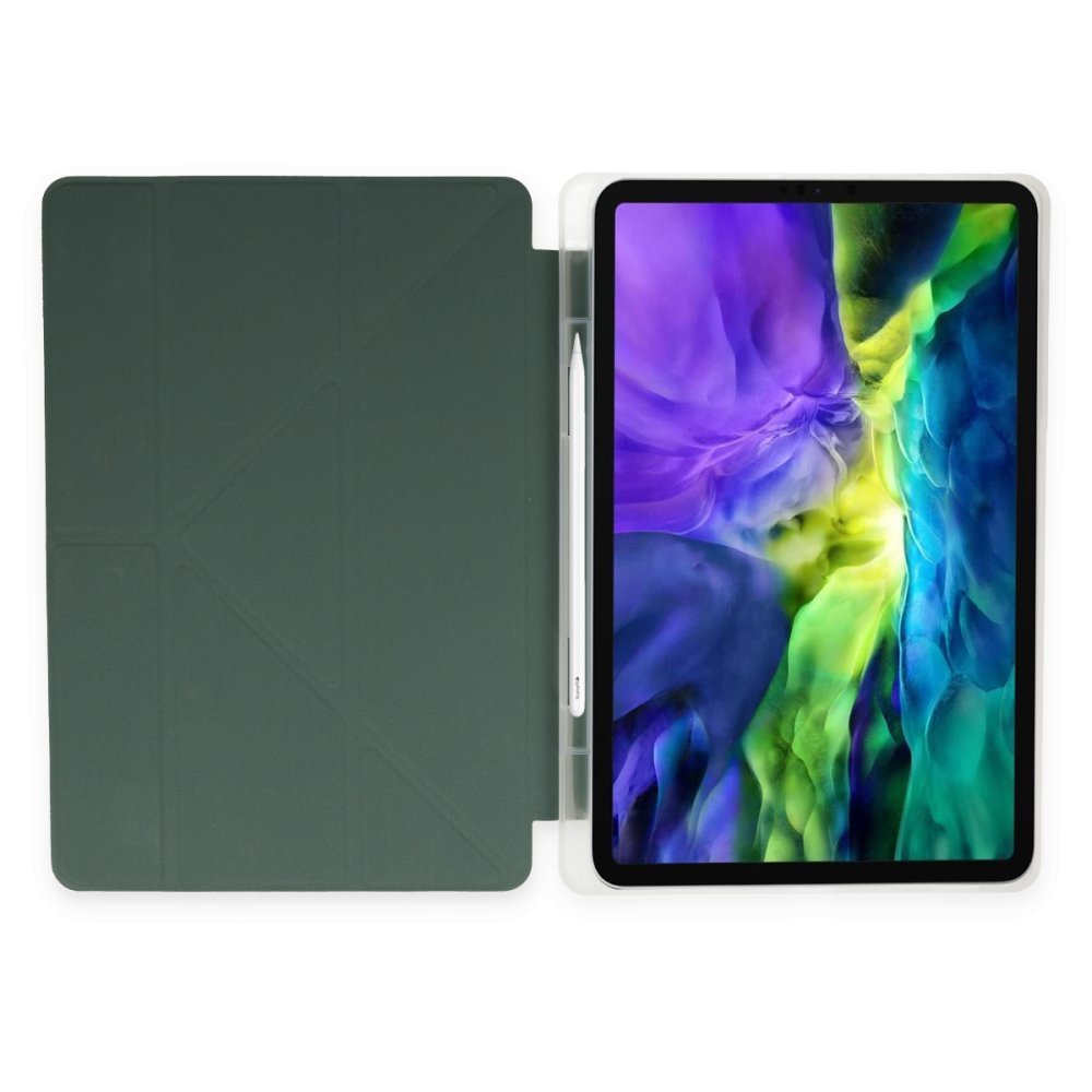 Newface Huawei MatePad SE Kılıf Kalemlikli Mars Tablet Kılıfı - Koyu Yeşil