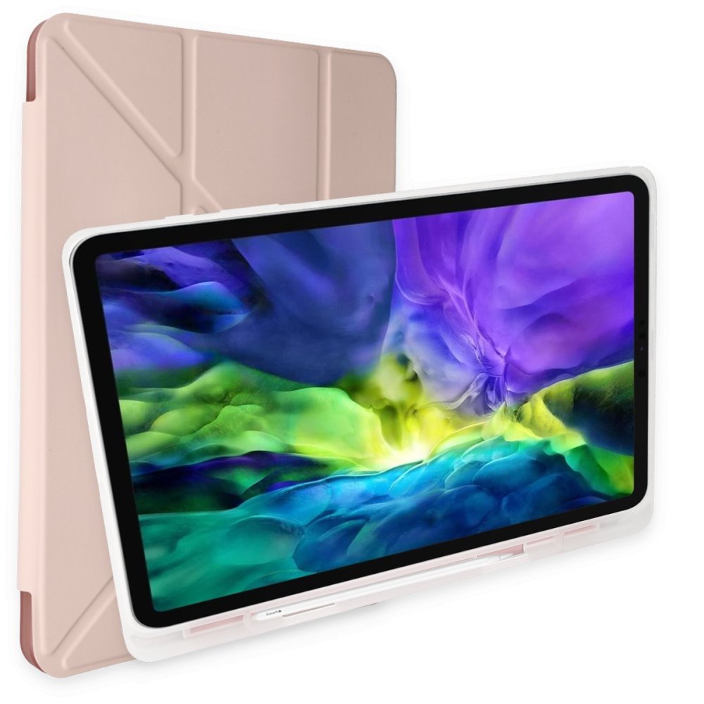 Newface Huawei MatePad SE Kılıf Kalemlikli Mars Tablet Kılıfı - Rose Gold