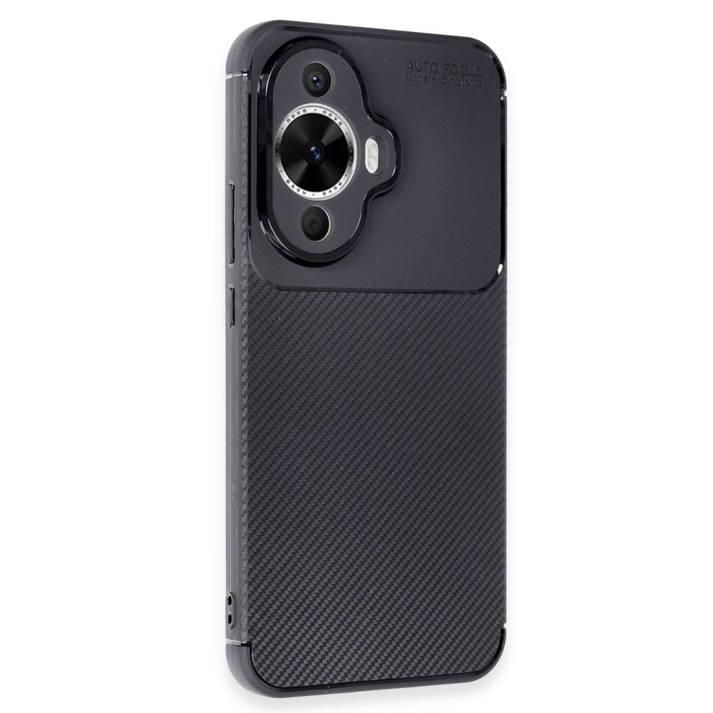 Newface Huawei Nova 12S Kılıf Auto Focus Karbon Kapak - Siyah
