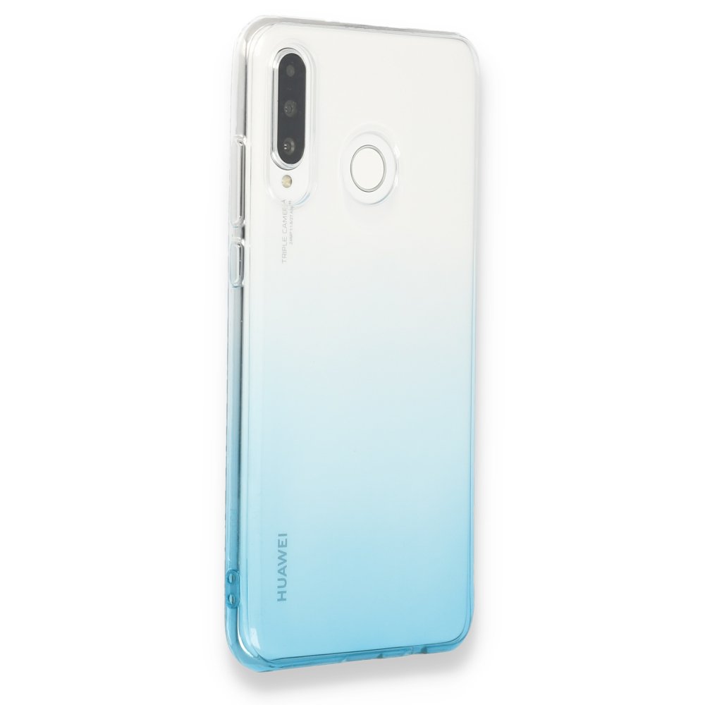 Newface Huawei P30 Lite Kılıf Lüx Çift Renkli Silikon - Turkuaz