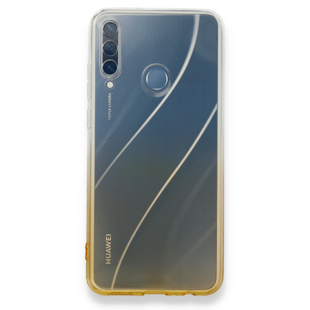 Newface Huawei Y6P Kılıf Lüx Çift Renkli Silikon - Sarı