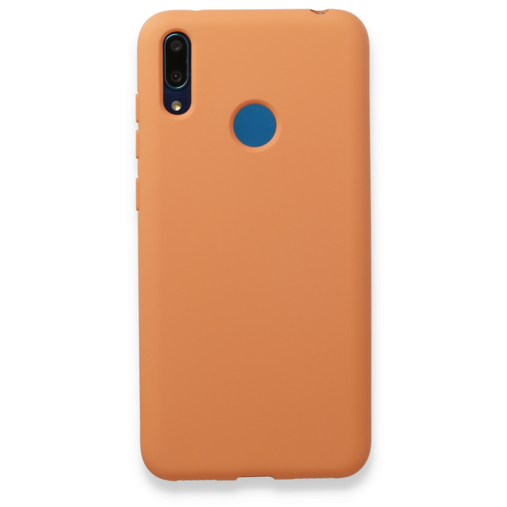 Newface Huawei Y7 2019 Kılıf Nano içi Kadife Silikon - Turuncu