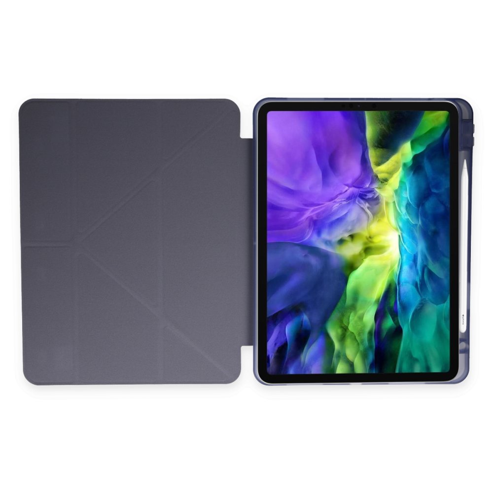 Newface iPad 10.2 (7.nesil) Kılıf Kalemlikli Hugo Tablet Kılıfı - Lila