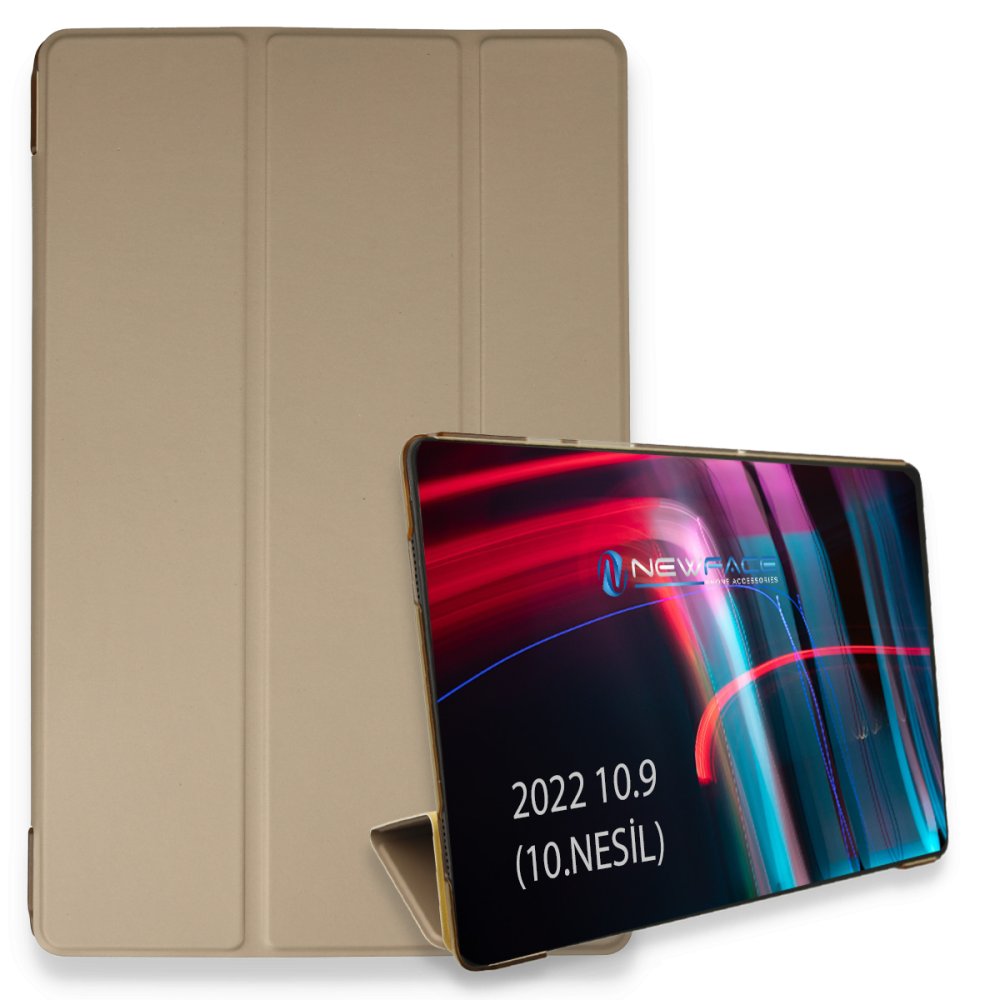 Newface iPad 2022 10.9 (10.nesil) Kılıf Tablet Smart Kılıf - Gold