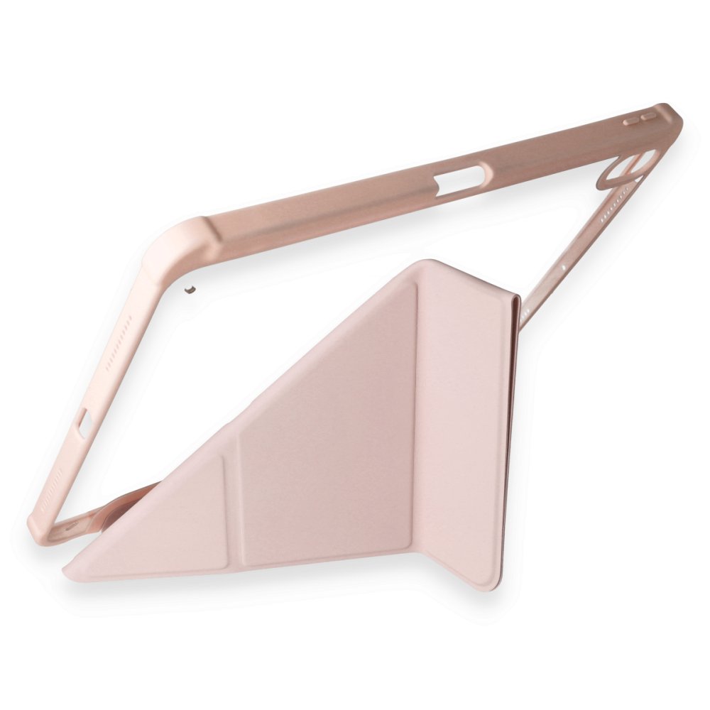 Newface iPad Air 5 (2022) Kılıf Kalemlikli Hugo Tablet Kılıfı - Rose Gold