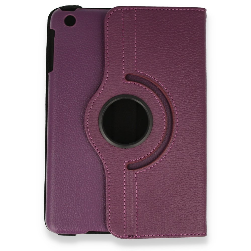 Newface iPad Mini 2 Kılıf 360 Tablet Deri Kılıf - Mürdüm