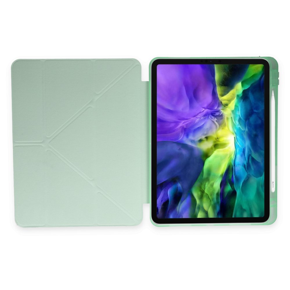 Newface iPad Pro 11 (2018) Kılıf Kalemlikli Mars Tablet Kılıfı - Açık Yeşil