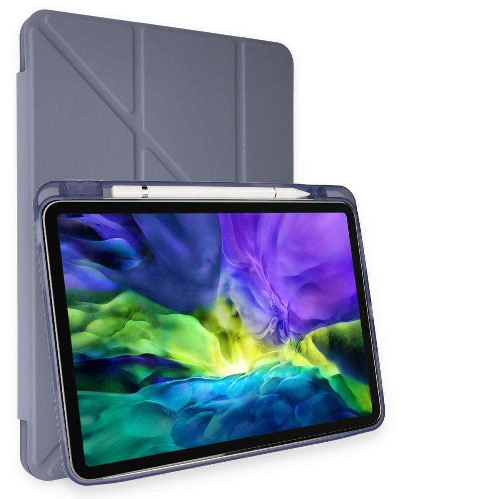 Newface iPad Pro 11 (2024) Kılıf Kalemlikli Mars Tablet Kılıfı - Lila