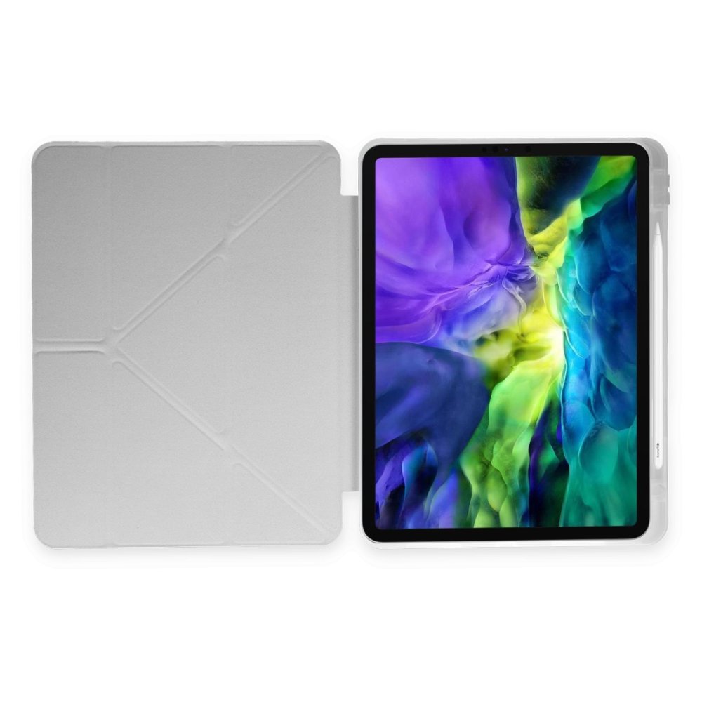 Newface iPad Pro 12.9 (2018) Kılıf Kalemlikli Hugo Tablet Kılıfı - Gri