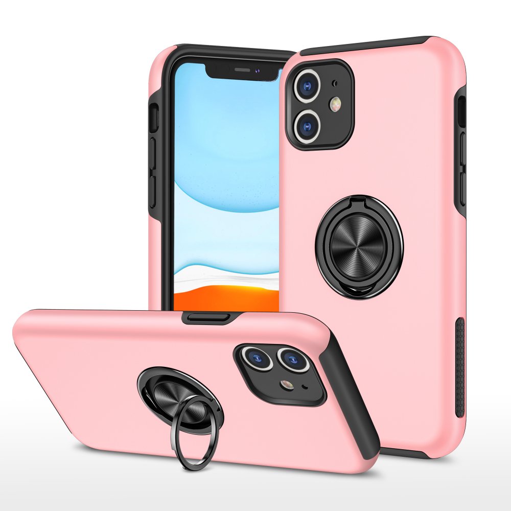 Newface iPhone 11 Kılıf Elit Yüzüklü Kapak - Pembe