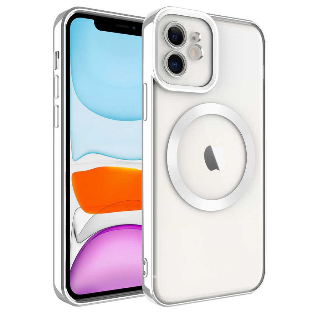 Newface iPhone 11 Kılıf Kross Magneticsafe Kapak - Gümüş