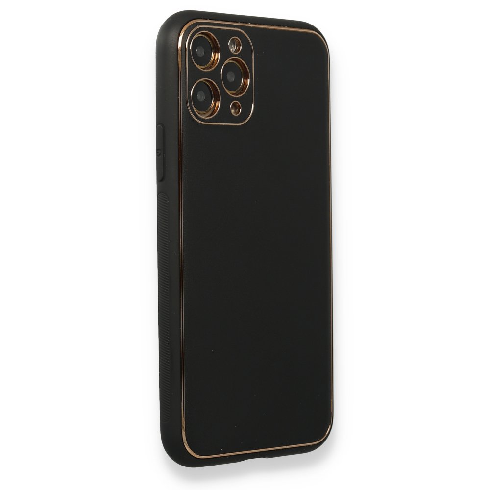 Newface iPhone 11 Pro Max Kılıf Coco Deri Silikon Kapak - Siyah