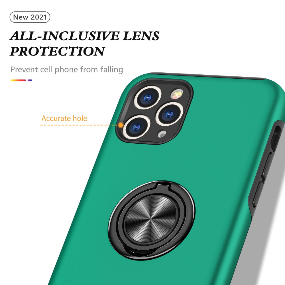 Newface iPhone 11 Pro Kılıf Elit Yüzüklü Kapak - Yeşil