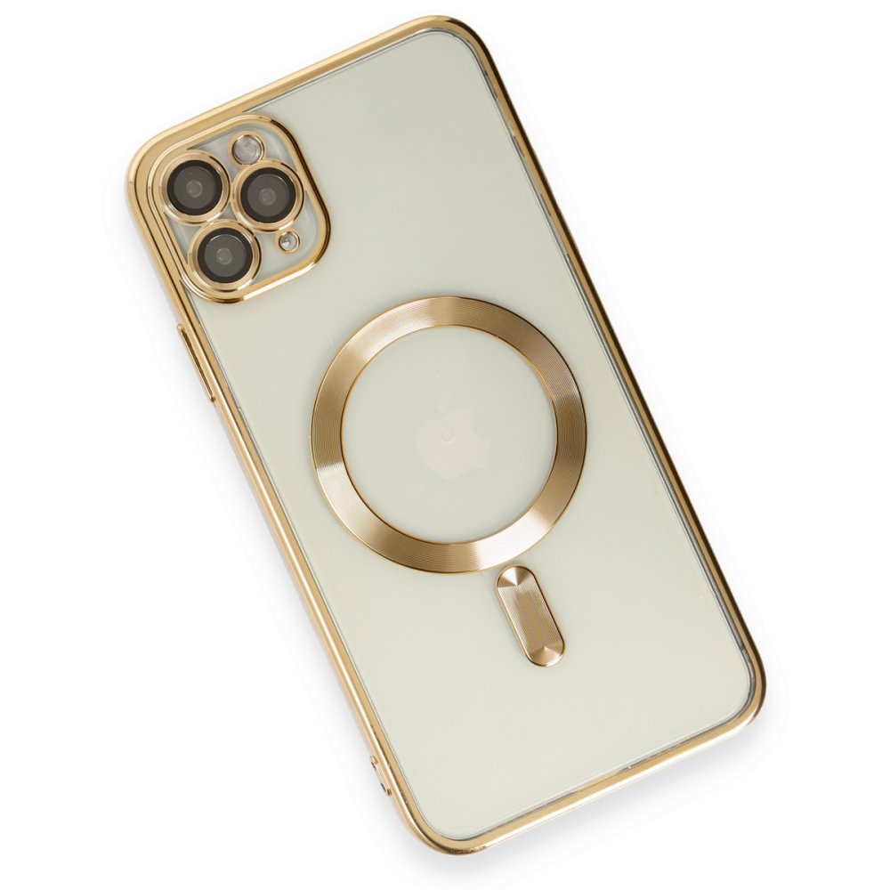 Newface iPhone 11 Pro Kılıf Kross Magneticsafe Kapak - Gold