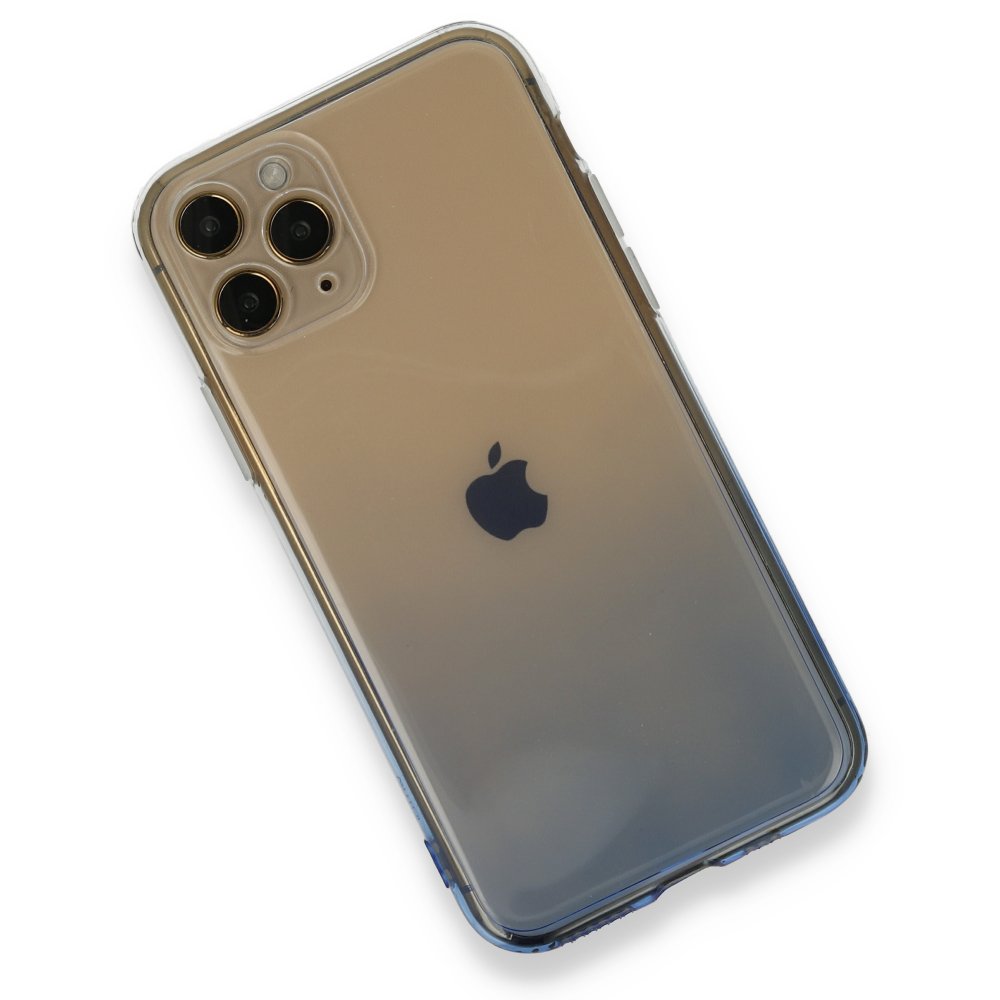 Newface iPhone 11 Pro Kılıf Lüx Çift Renkli Silikon - Mor