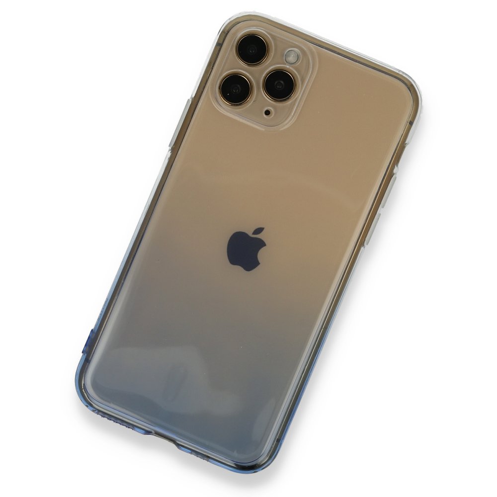 Newface iPhone 11 Pro Kılıf Lüx Çift Renkli Silikon - Mor