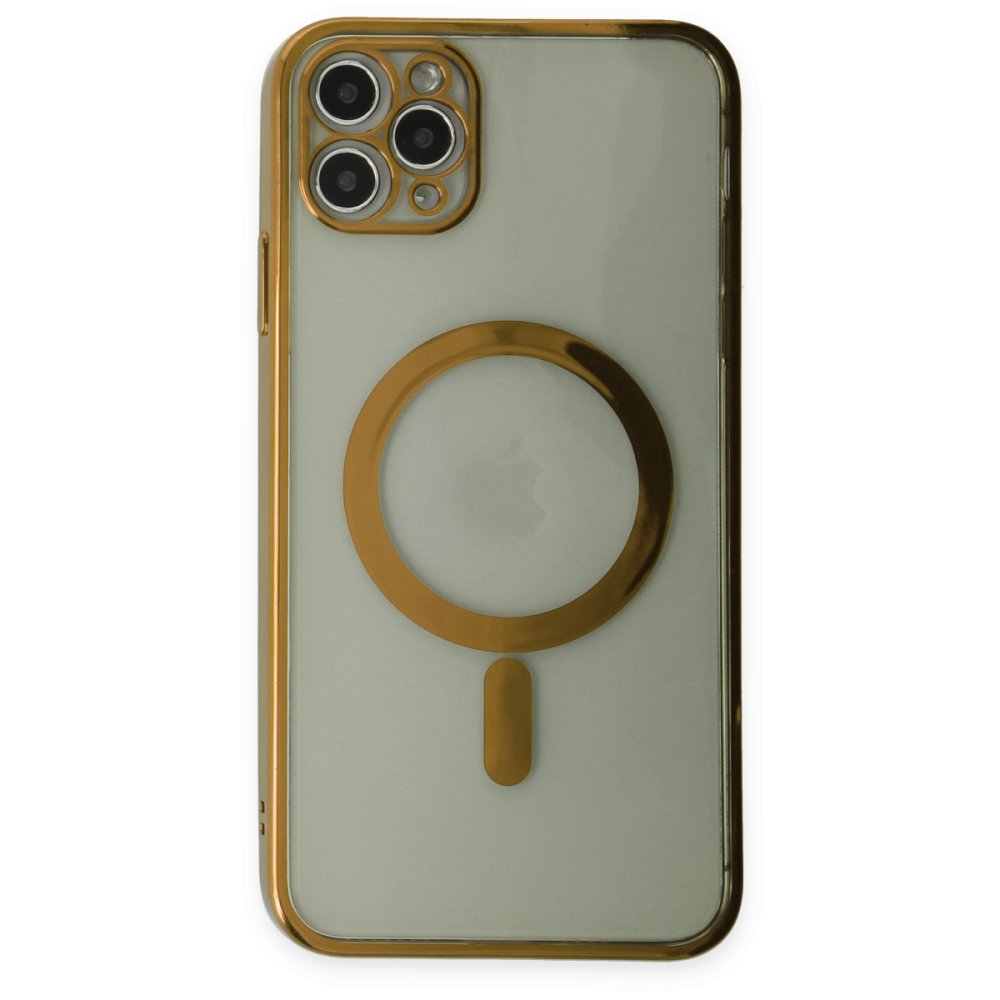 Newface iPhone 11 Pro Kılıf Magneticsafe Lazer Silikon - Gold