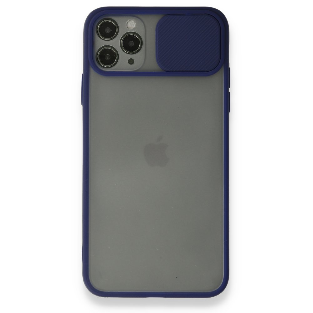 Newface iPhone 11 Pro Kılıf Palm Buzlu Kamera Sürgülü Silikon - Lacivert