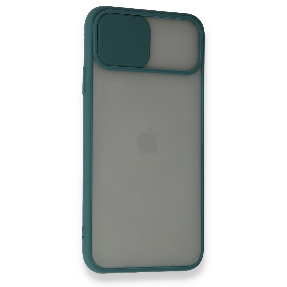 Newface iPhone 11 Pro Kılıf Palm Buzlu Kamera Sürgülü Silikon - Yeşil