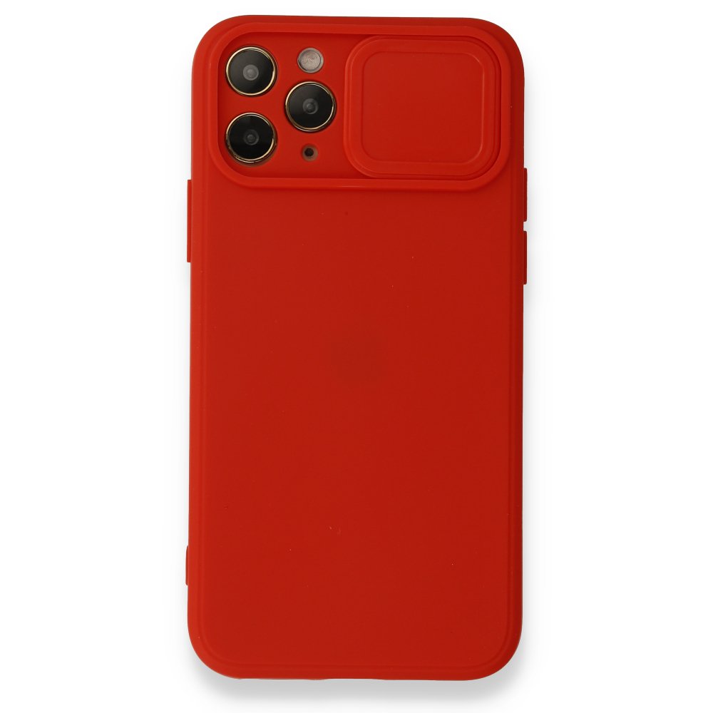 Newface iPhone 11 Pro Max Kılıf Color Lens Silikon - Kırmızı