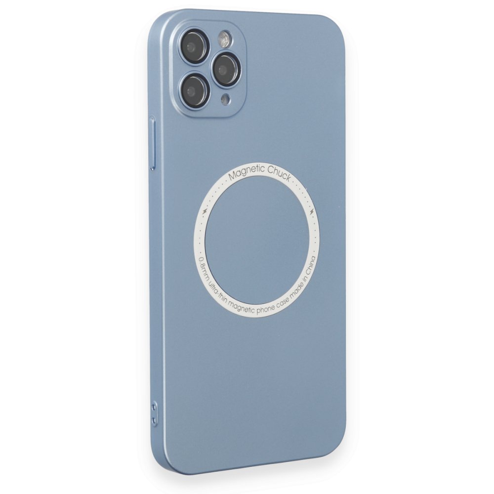 Newface iPhone 11 Pro Max Kılıf Jack Magneticsafe Lens Silikon - Sierra Blue