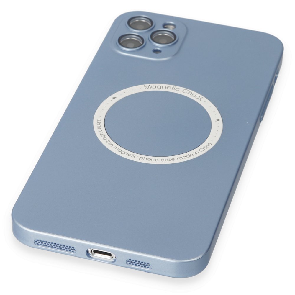 Newface iPhone 11 Pro Max Kılıf Jack Magneticsafe Lens Silikon - Sierra Blue