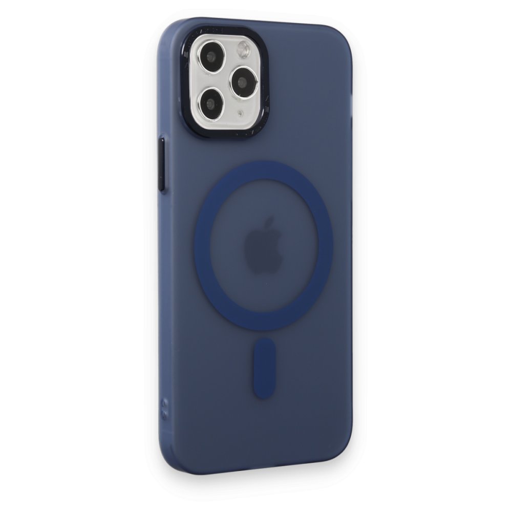 Newface iPhone 11 Pro Max Kılıf Lodos Magneticsafe Mat Kapak - Mavi