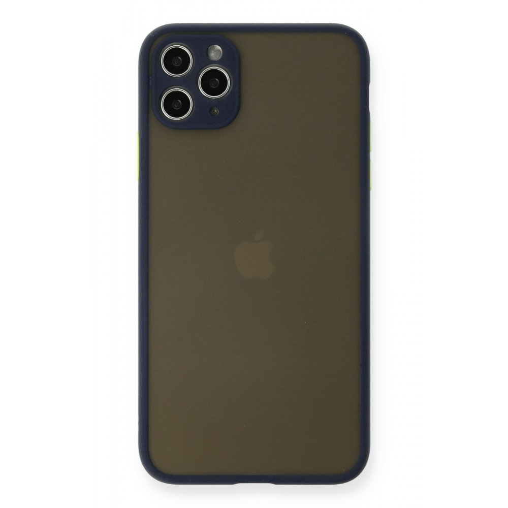 Newface iPhone 11 Pro Max Kılıf Montreal Silikon Kapak - Lacivert