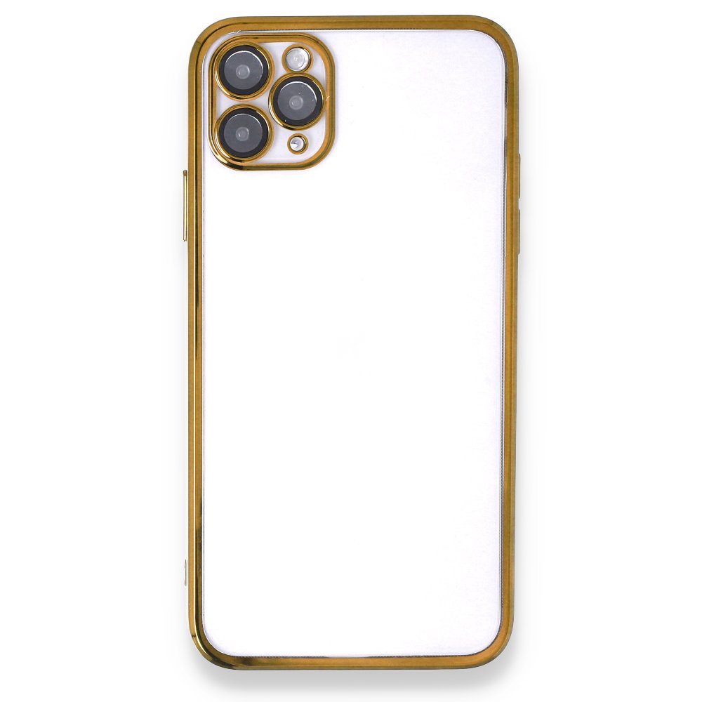 Newface iPhone 11 Pro Max Kılıf Razer Lensli Silikon - Gold