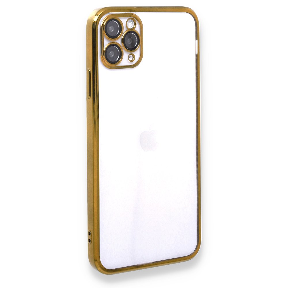 Newface iPhone 11 Pro Max Kılıf Razer Lensli Silikon - Gold