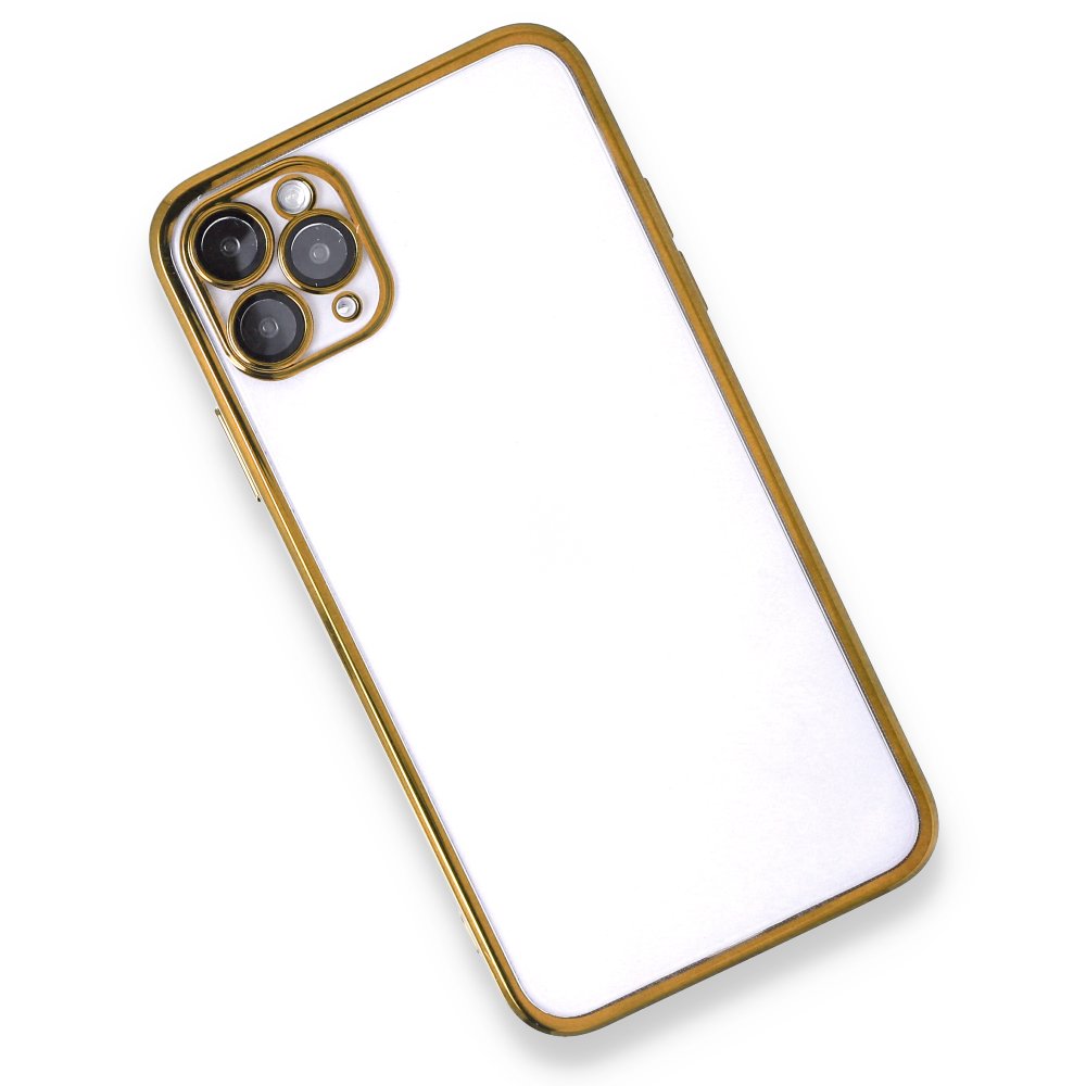 Newface iPhone 11 Pro Max Kılıf Razer Lensli Silikon - Gold