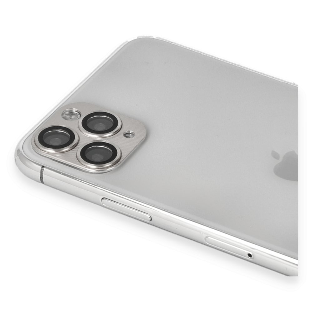 Newface iPhone 11 Pro Max Pers Alüminyum Kamera Lens - Gümüş