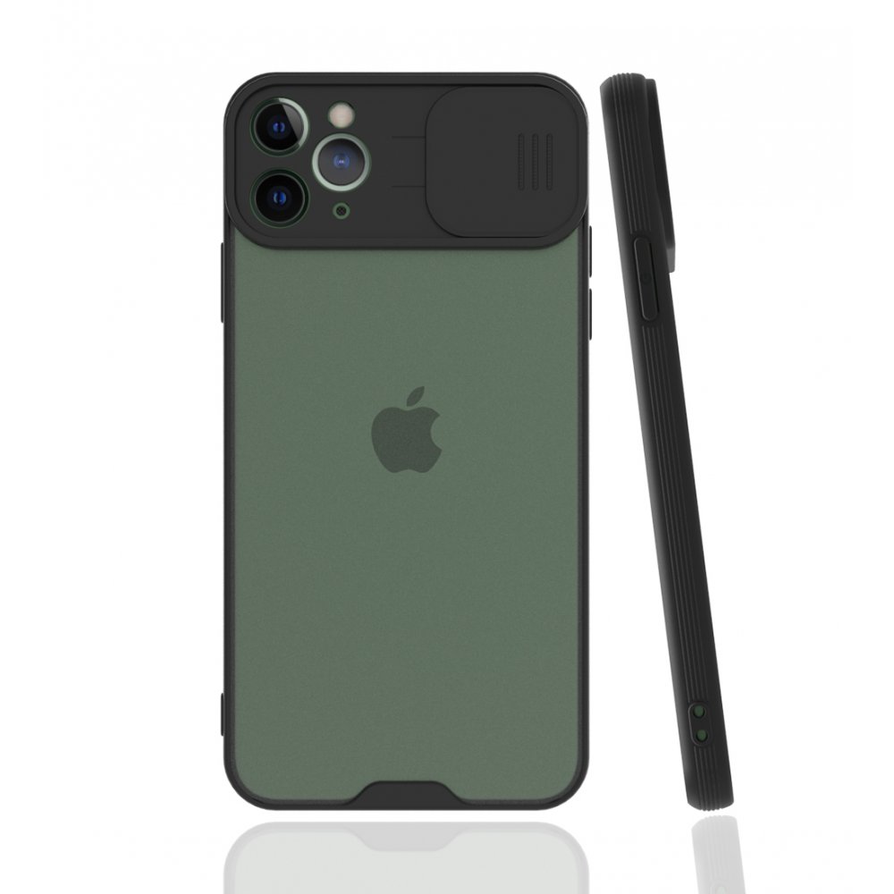 Newface iPhone 11 Pro Kılıf Platin Kamera Koruma Silikon - Siyah