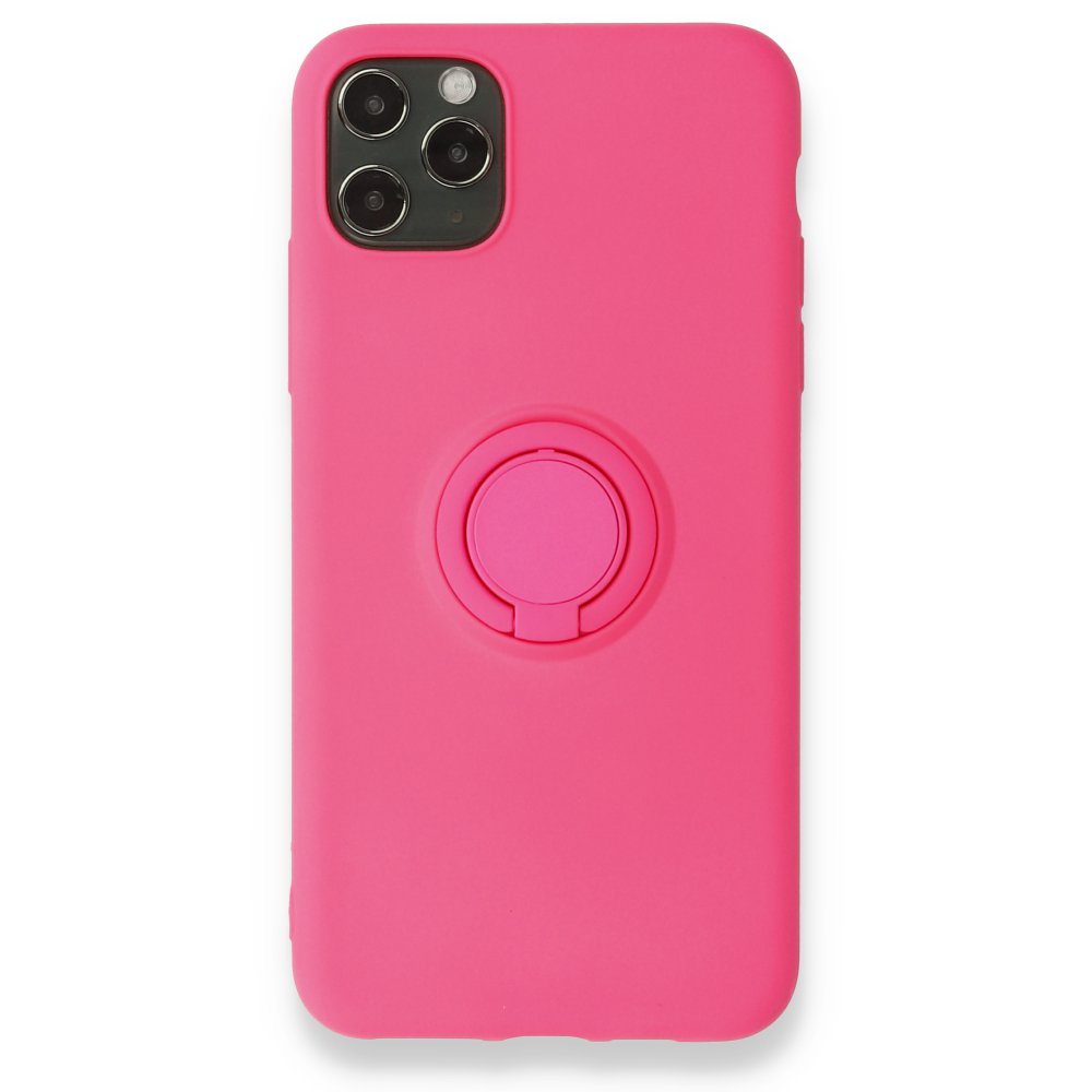 Newface iPhone 11 Pro Kılıf Viktor Yüzüklü Silikon - Pembe