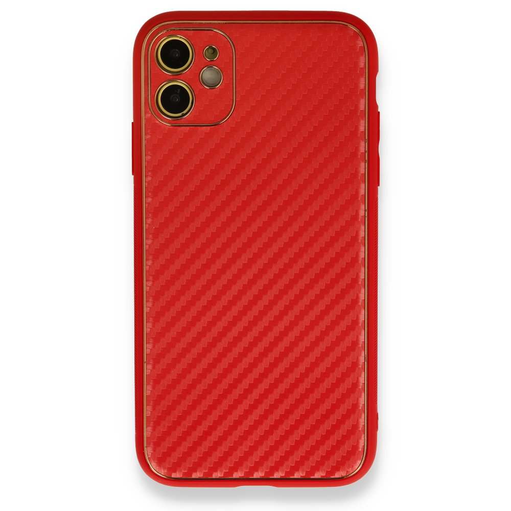 Newface iPhone 12 Kılıf Coco Karbon Silikon - Kırmızı