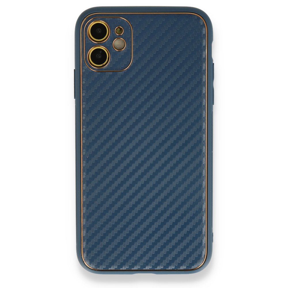 Newface iPhone 12 Kılıf Coco Karbon Silikon - Mavi