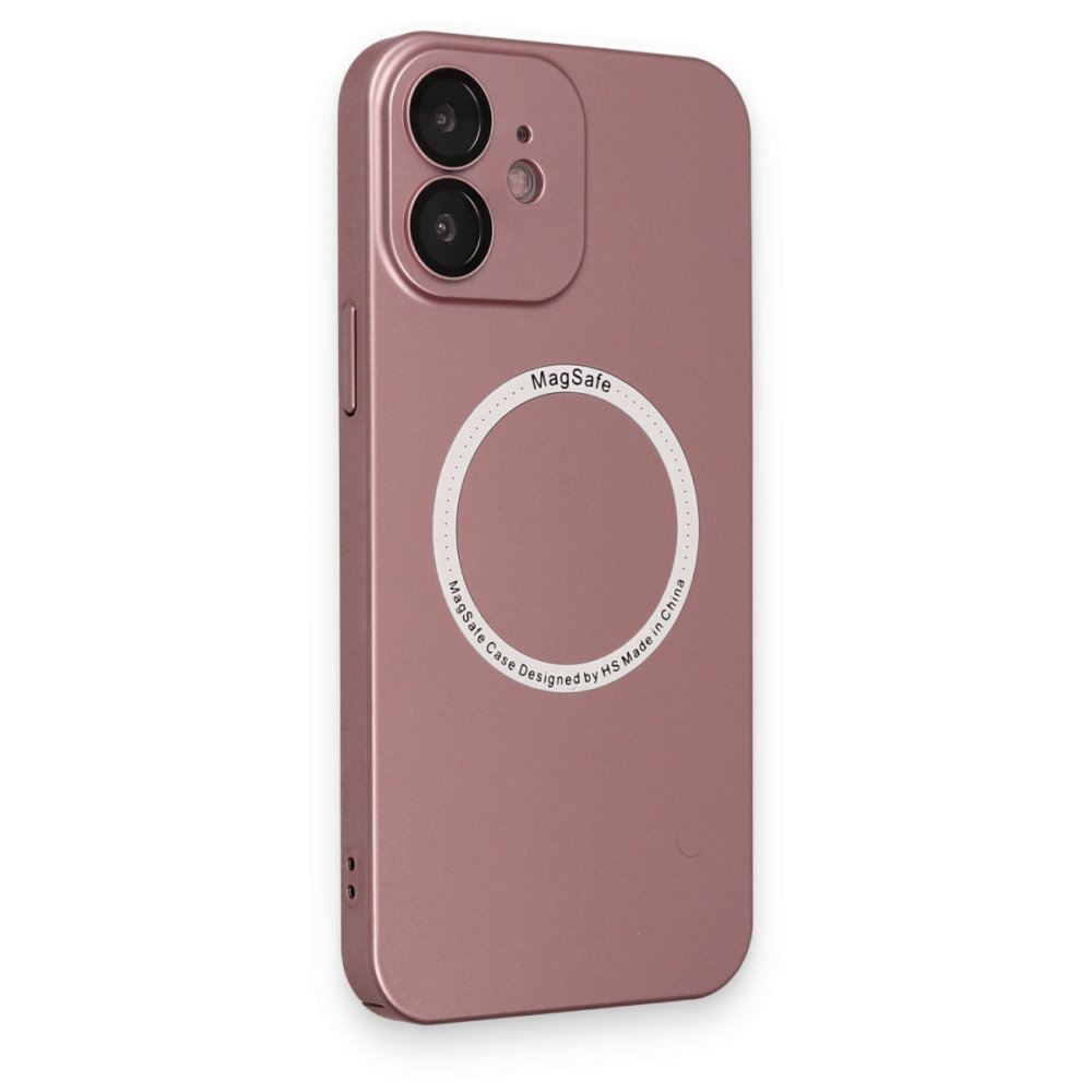 Newface iPhone 12 Kılıf Jack Magneticsafe Lens Silikon - Rose Gold