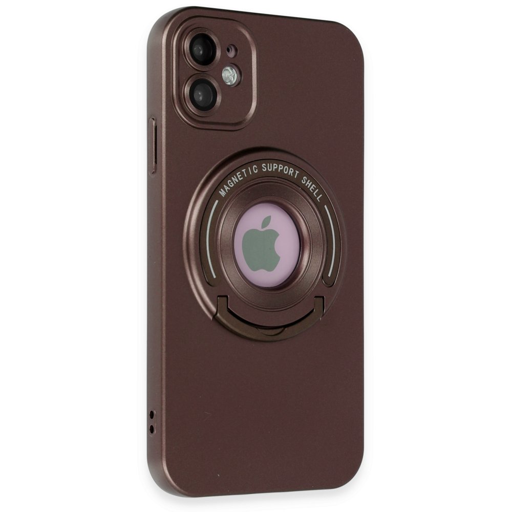 Newface iPhone 12 Kılıf Lukka Magneticsafe Kapak - Kahverengi