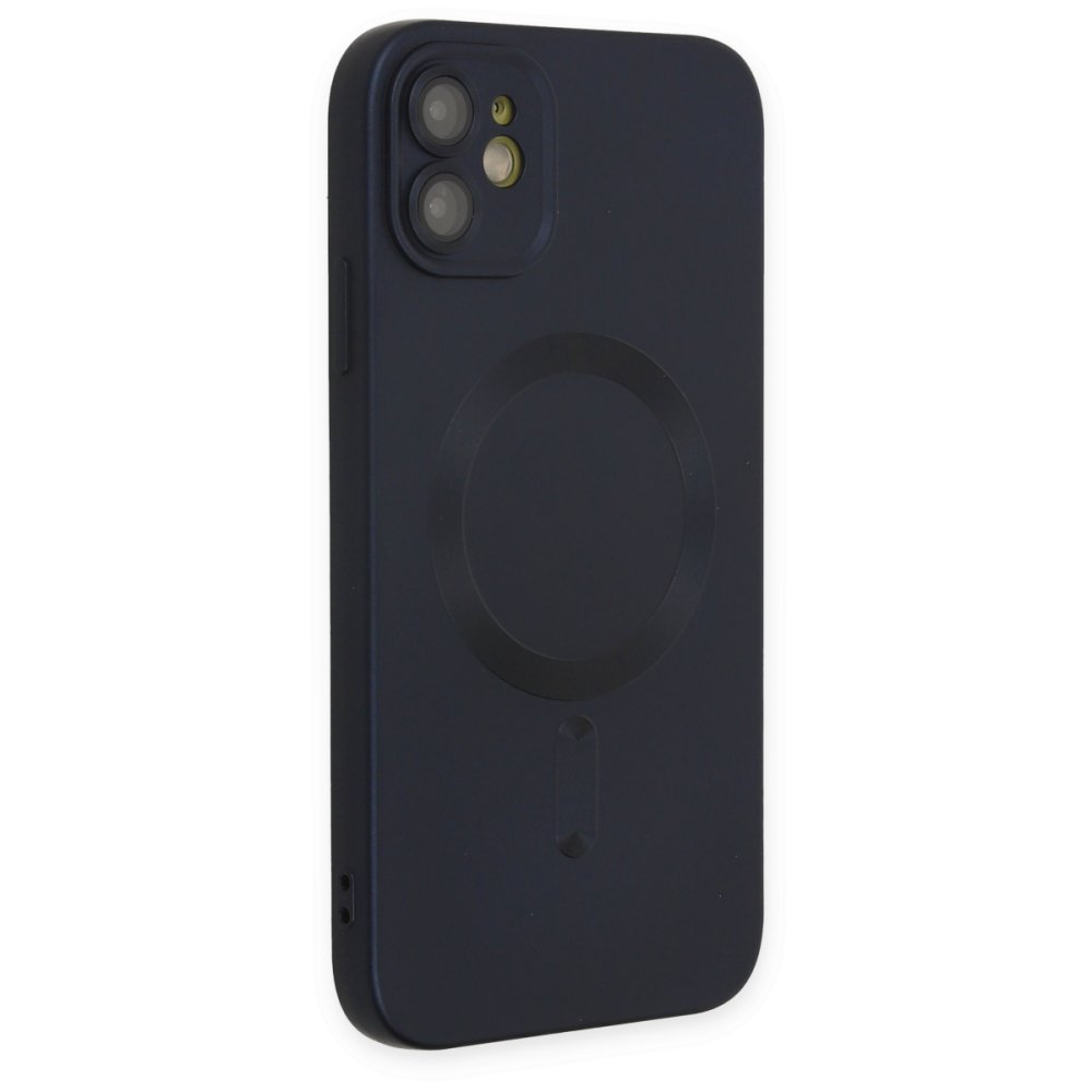 Newface iPhone 12 Kılıf Moshi Lens Magneticsafe Silikon - Lacivert