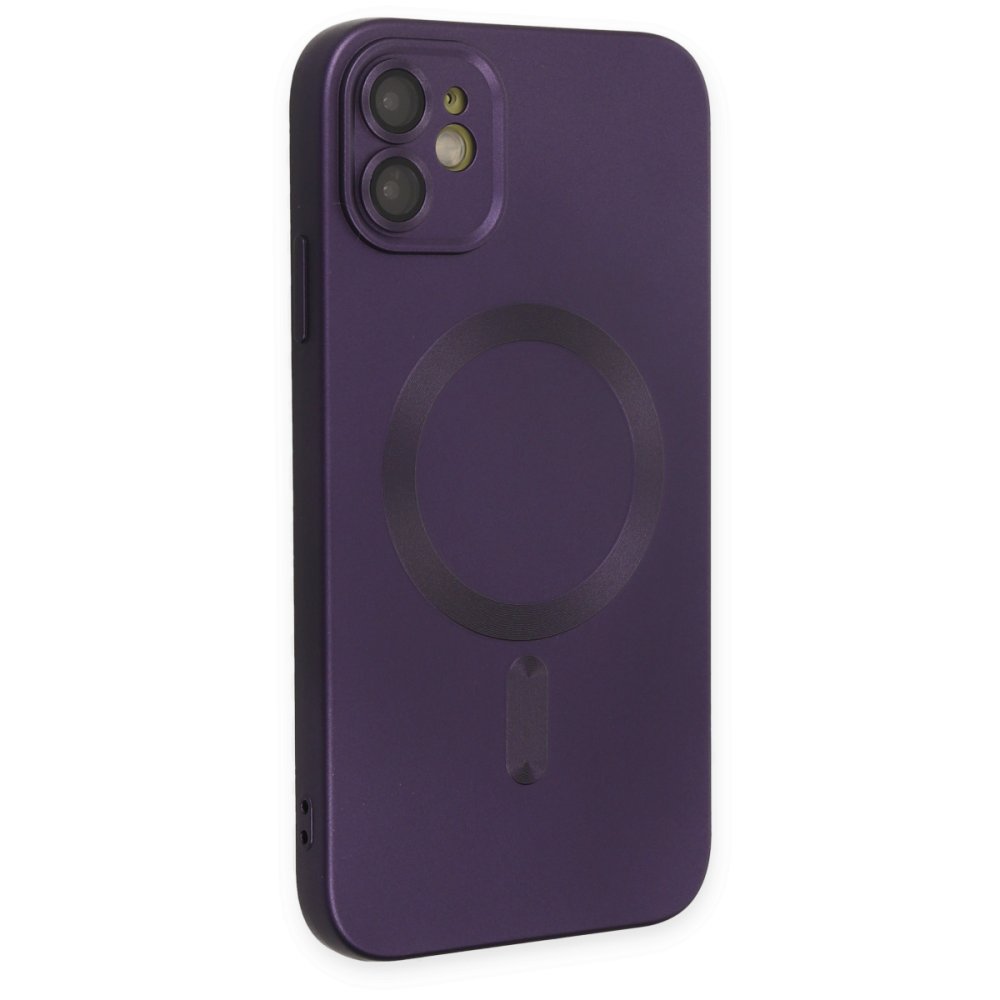 Newface iPhone 12 Kılıf Moshi Lens Magneticsafe Silikon - Mor