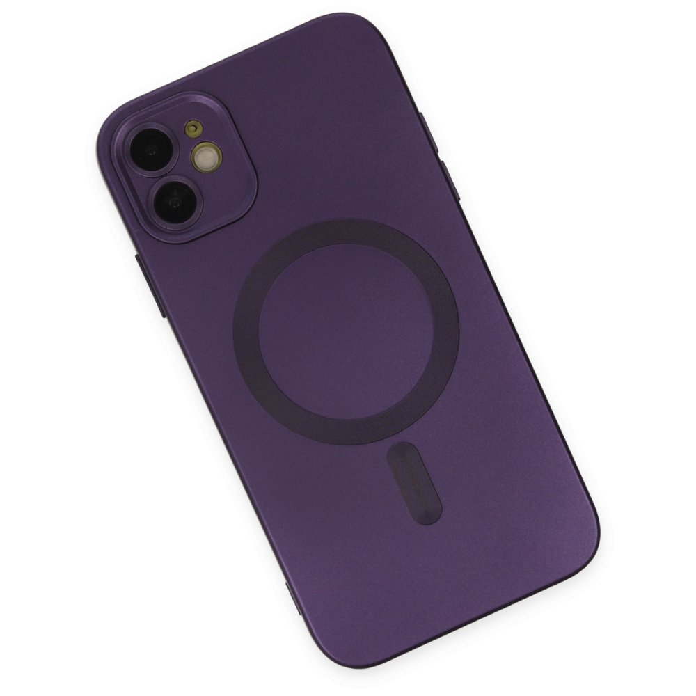 Newface iPhone 12 Kılıf Moshi Lens Magneticsafe Silikon - Mor