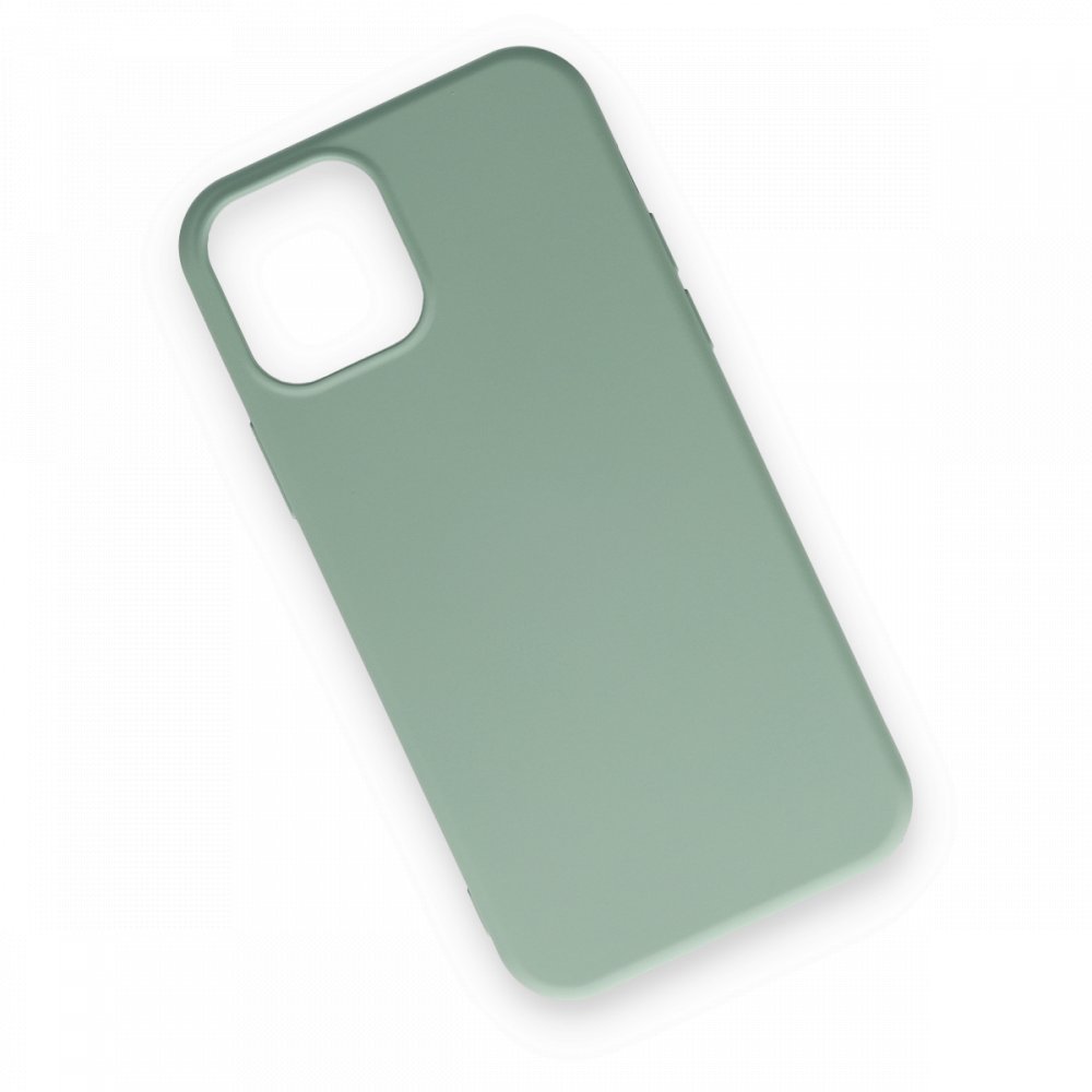 Newface iPhone 12 Kılıf Nano içi Kadife Silikon - Su Yeşili