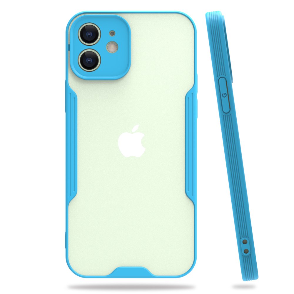 Newface iPhone 12 Mini Kılıf Platin Silikon - Mavi