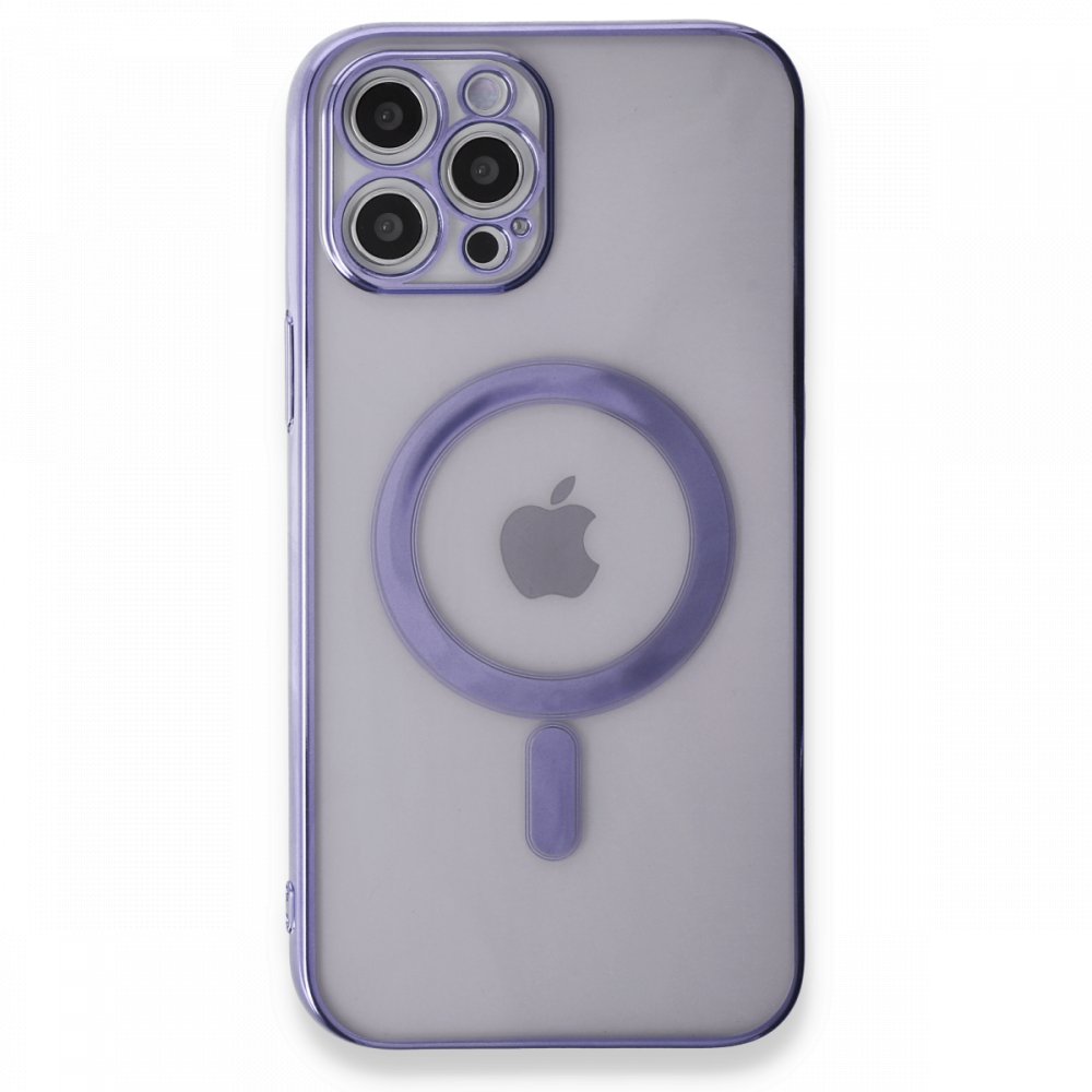 Newface iPhone 12 Pro Kılıf Magneticsafe Lazer Silikon - Mor