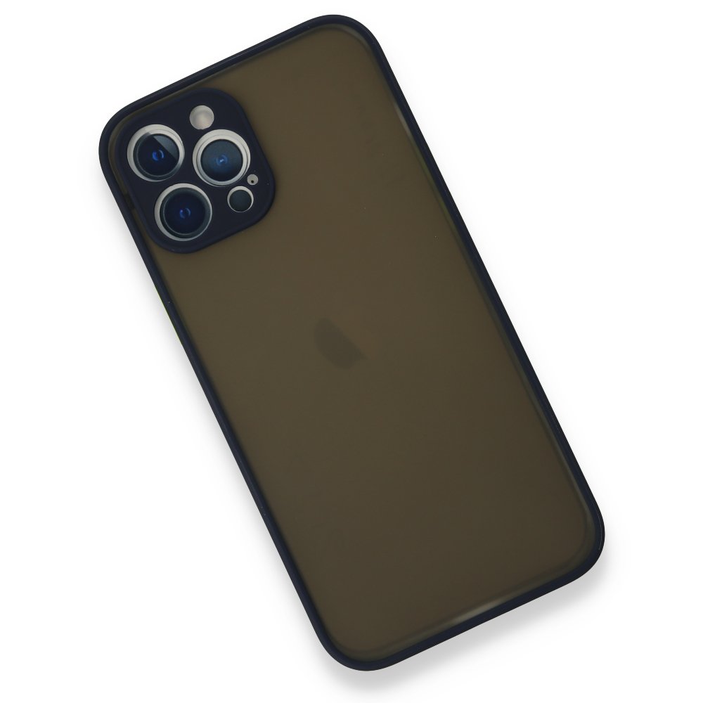 Newface iPhone 12 Pro Kılıf Montreal Silikon Kapak - Lacivert