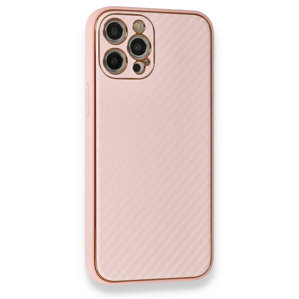 Newface iPhone 12 Pro Max Kılıf Coco Karbon Silikon - Pembe