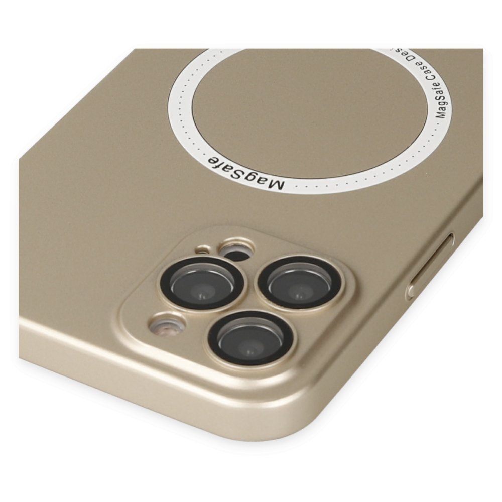 Newface iPhone 12 Pro Max Kılıf Jack Magneticsafe Lens Silikon - Gold