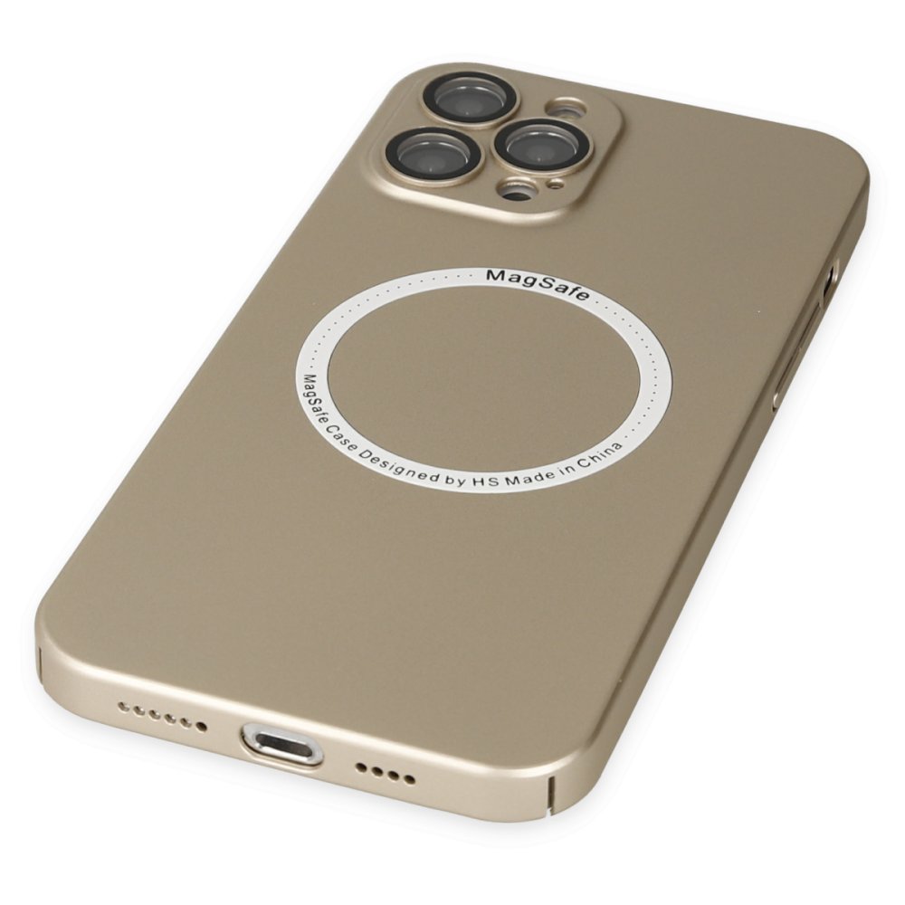 Newface iPhone 12 Pro Max Kılıf Jack Magneticsafe Lens Silikon - Gold